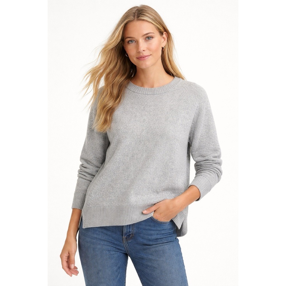 J.Crew Womens XL Gray Wool Blend Crewneck Minimalist Sweater Classic Fit Soft